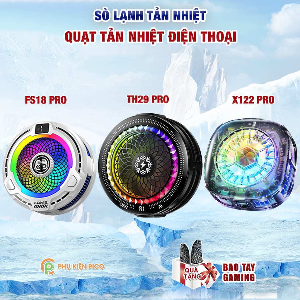 Quạt tản nhiệt điện thoại X122 Pro TH29 Pro AI / FS18 Pro sò lạnh diện tích tản lớn đóng băng full m