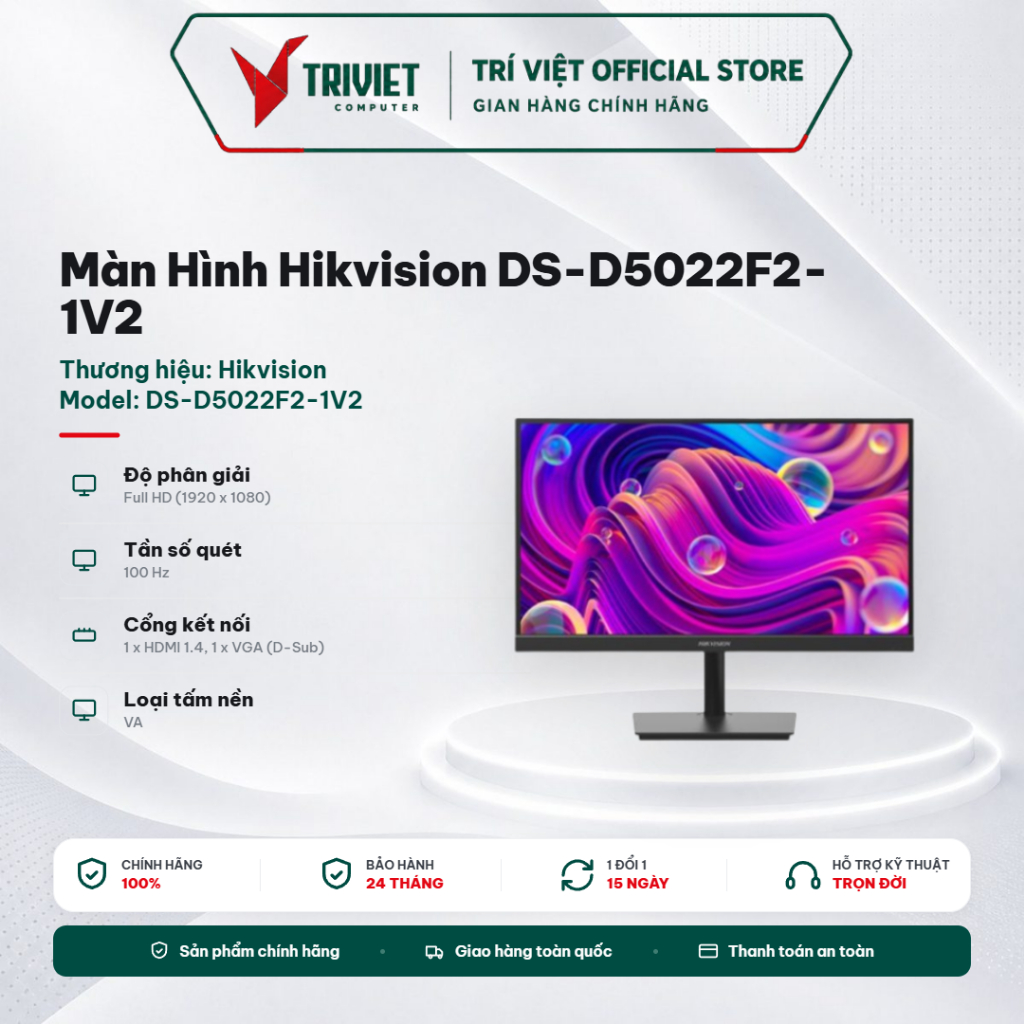 Màn Hình Hikvision DS-D5022F2-1V2 21.5 Inch FHD VA 100Hz HDMI VGA