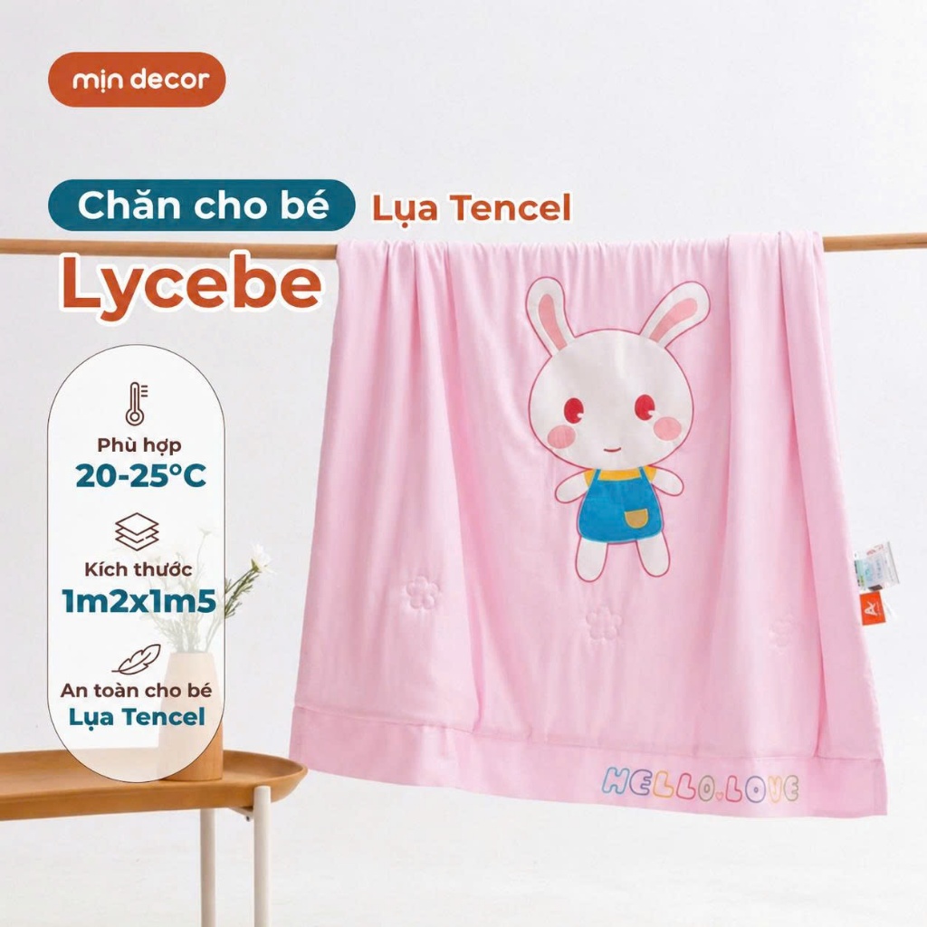Chăn Lụa Tencel Cho Bé LyceBe Mịn Decor, Chăn Em Bé Mịn Mát, Mỏng Nhẹ, Thoáng Khí