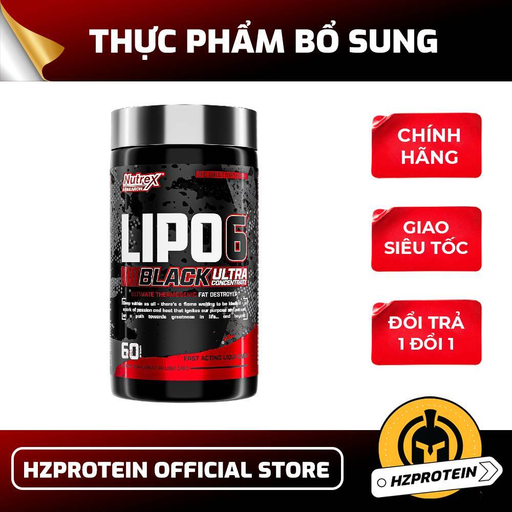 LIPO6 Black Ultra Nutrex 60 Viên Thực Phẩm Bổ Sung Cho Người Tập Luyện