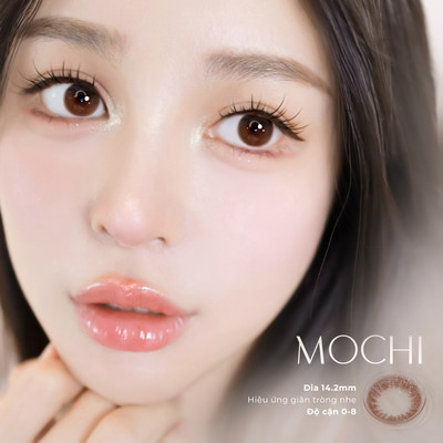 Kính Áp Tròng Màu Nâu Tự Nhiên Angel Eyes Mochi (0 - 8 Độ) - Lens Cận Nâu Tây Long Lanh Đi Học Chụp Kỷ Yếu Cô Dâu