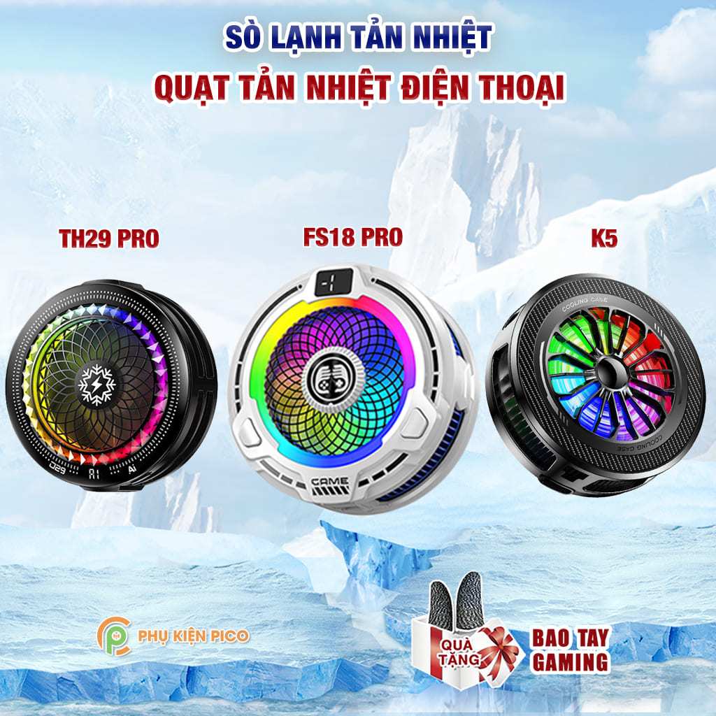 Sò lạnh tản nhiệt điện thoại Th29 Pro AI / K5 / FS18 Pro AI RGB Gaming đóng băng bề mặt giảm nhiệt n