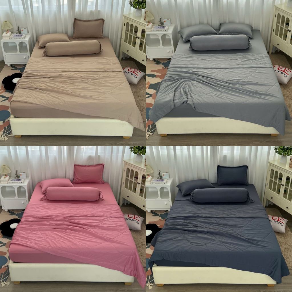 Bộ ga giường thun lạnh 5 MÓN TL253 kèm CHĂN MỎNG REE Bedding ECO60 đủ size giường 1m2, 1m4, 1m6, 1m8
