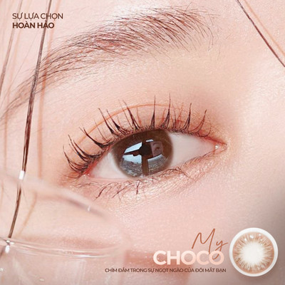 Kính Áp Tròng Màu Nâu Tự Nhiên Angel Eyes My Choco (0 - 8 Độ) - Lens Cận Nâu Trong Trẻo Đeo Hàng Ngày Đi Học Đi Làm