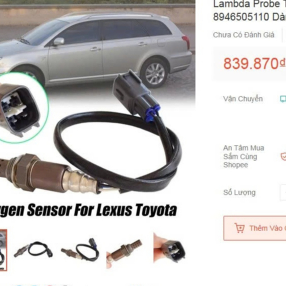 đầu Cảm biến oxy Cho Xe Toyota Avensis Camry Lexus GS300 GS430 GS300 T3 LS430 SC4 mã 89465-05110 ( m