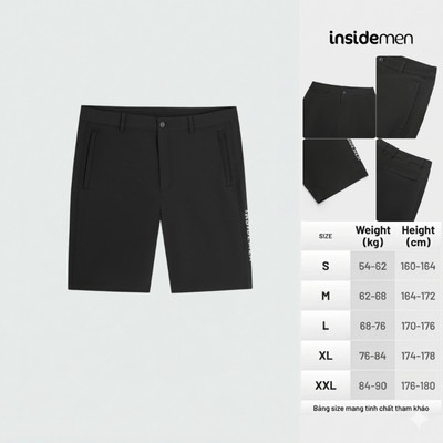 Quần Short Thể Thao Nam Insidemen vải polyester co giãn, dáng suông thoải mái ISO056AS2