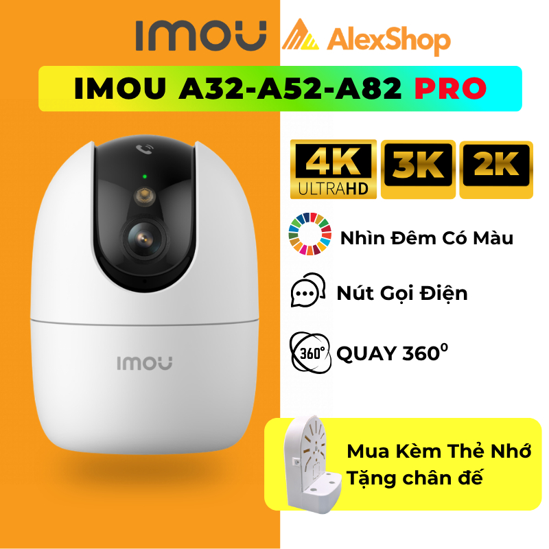 IMOU A32 / A52 / A82 Ranger Pro | Camera Imou Wifi Màu Ban Đêm, Xoay Trong Nhà, Đàm Thoại 2 Chiều