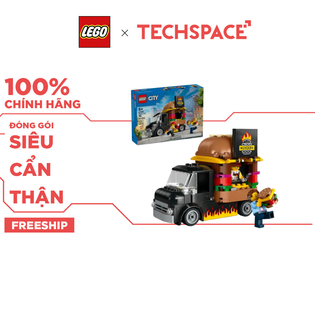 Bộ Mô Hình LEGO Xe Tải Burger Lưu Động LEGO City #60404