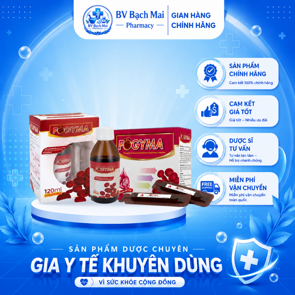 Sắt Nước Fogyma Bổ Sung Sắt Dành Cho Những Người Bị Thiếu Máu Đặc Biệt Trong Thai Kỳ Không Tanh (hàn