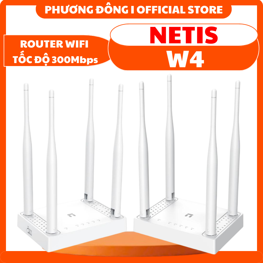 ROUTER WIFI NETIS W4 - TỐC ĐỘ ĐẾN 300Mbps, KẾT NỐI ỔN ĐỊNH, PHỦ SÓNG TỐT, TRUY CẬP LÊN ĐẾN 20 NGƯỜI