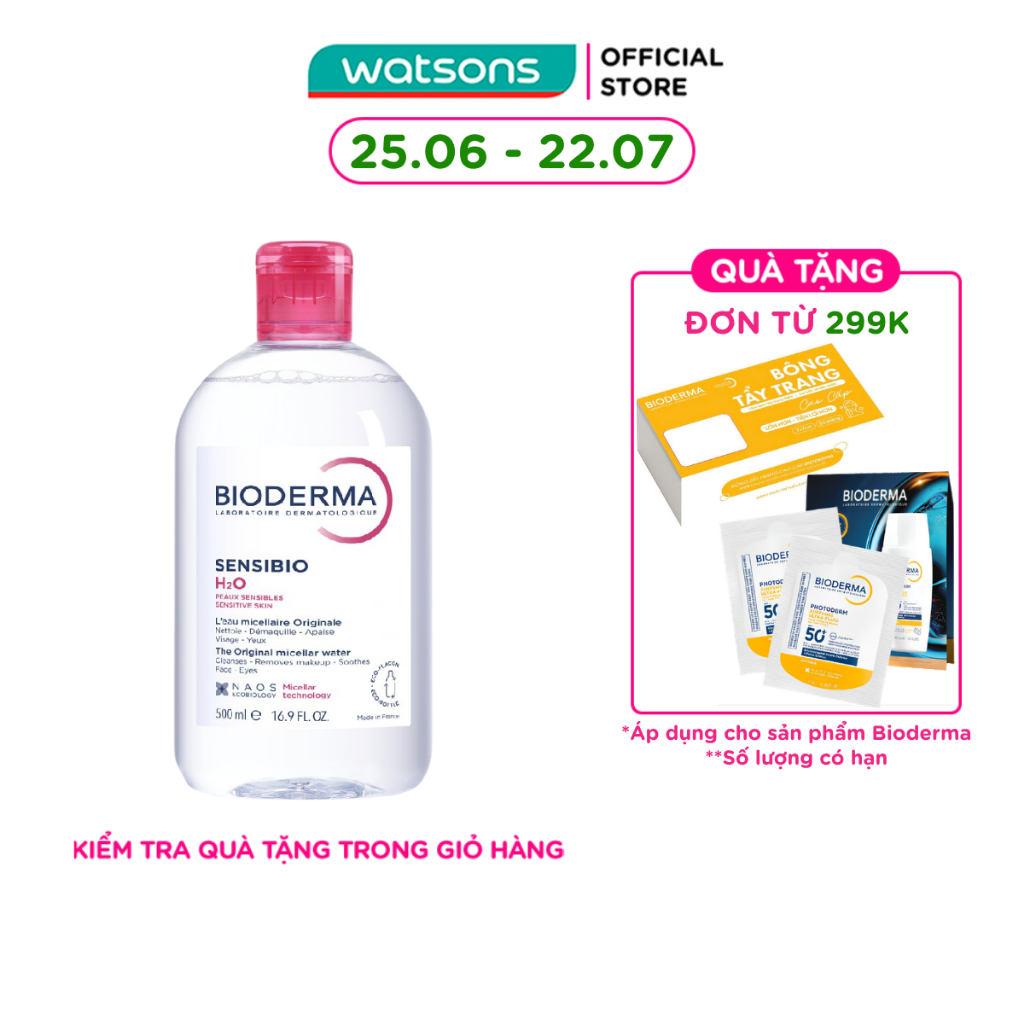 Nước Tẩy Trang Dành Cho Da Nhạy Cảm Bioderma Sensibio H20 500ml