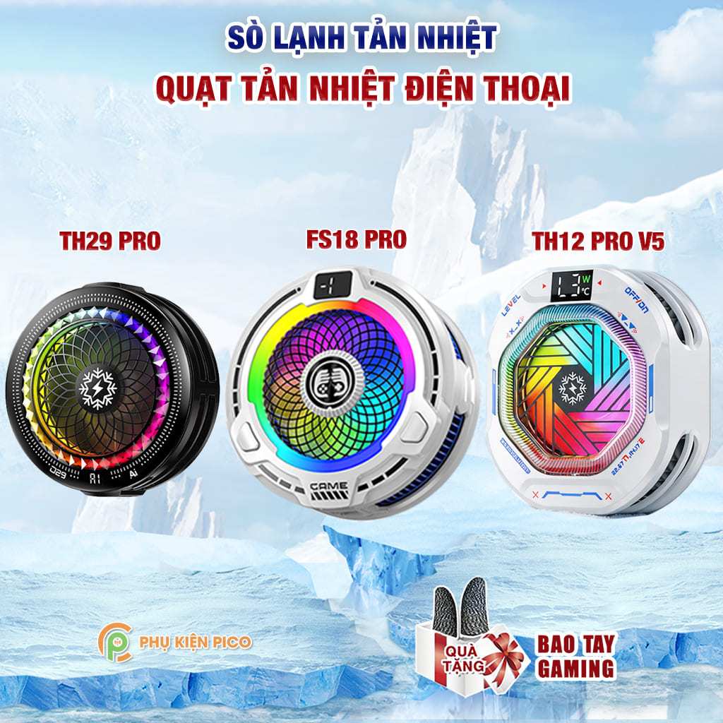 Quạt tản nhiệt điện thoại sò lạnh từ tính FS18 Pro / TH12 / TH28 / TH29 / X122 Pro Led Gaming
