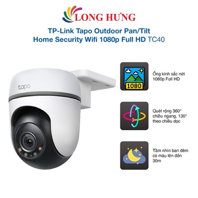Camera ngoài trời TP-Link Tapo Outdoor Pan/Tilt Home Security Wifi 1080p Full HD TC40 - Hàng chính hãng