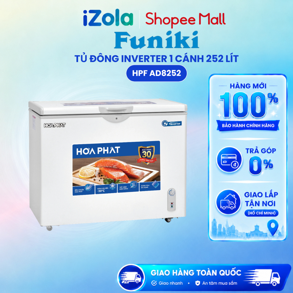 Tủ đông Hòa Phát Inverter 252L HPF AD8252 - Hàng chính hãng