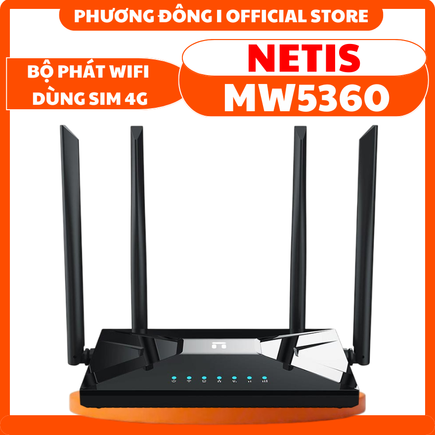 BỘ PHÁT WIFI DÙNG SIM 4G LTE NETIS MW5360 - CHUẨN N ĐẾN 300MBPS, KẾT NỐI ỔN ĐỊNH, HỖ TRỢ ĐẾN 35 USER
