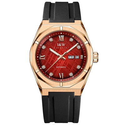 Đồng hồ nam chính hãng I&W Carnival 751G mặt đỏ thiên thạch ,hàng fullbox ,Kính sapphire,Chống nước ,Máy Cơ (Automatic)