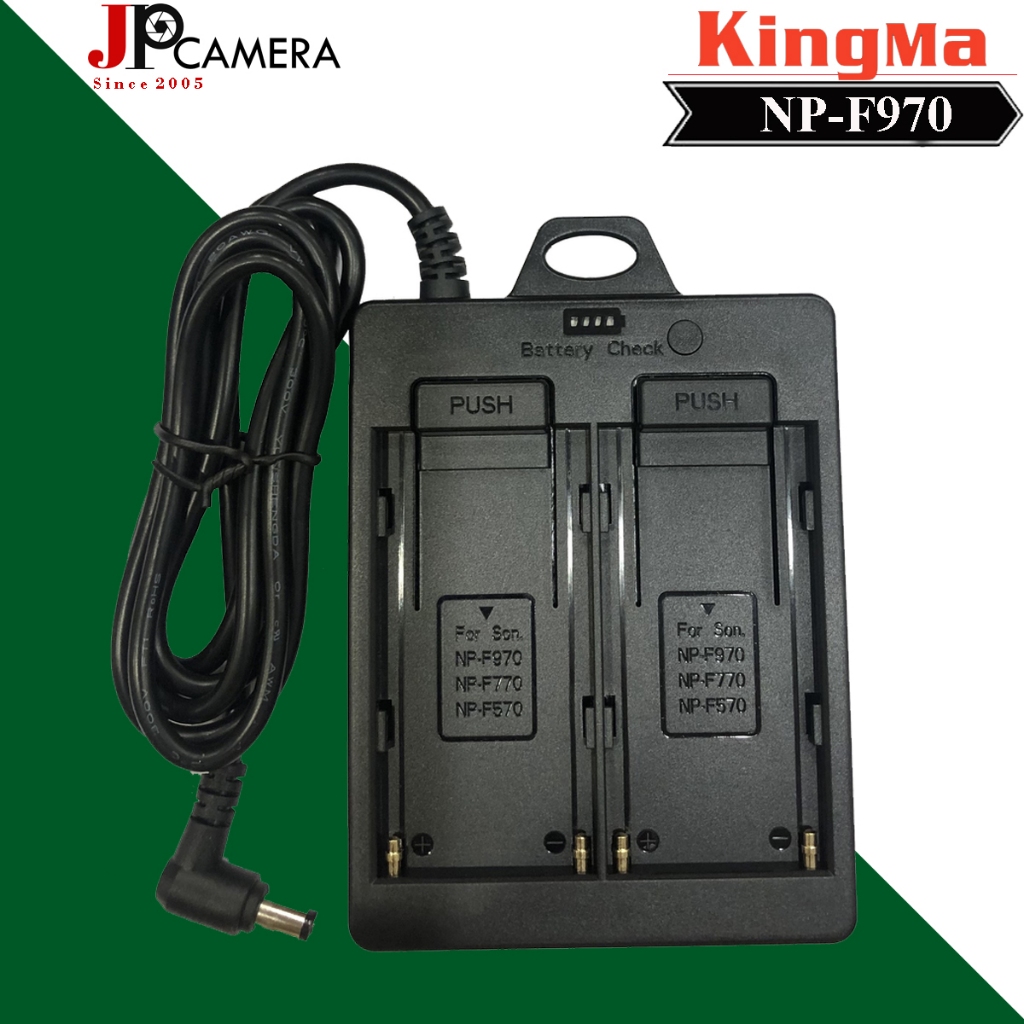 Kingma Dual NP-F cho pin Sony NP-F550/770/970, Đế gắn 2 pin F970 kết nối pin ảo RL-2F