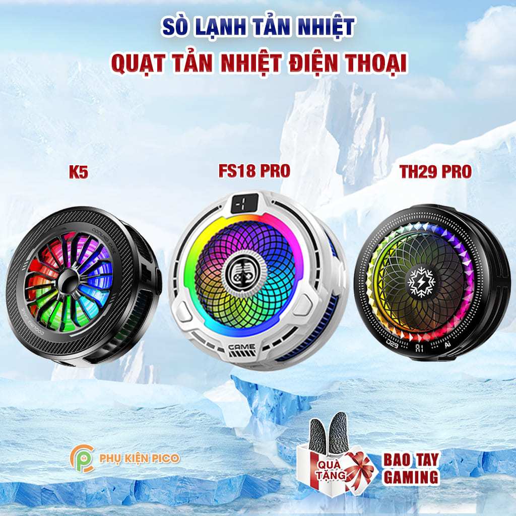 Quạt tản nhiệt điện thoại sò lạnh từ tính TH18 Pro / FS18 / X122 Pro / TH29 Pro RGB Gaming thế hệ mớ