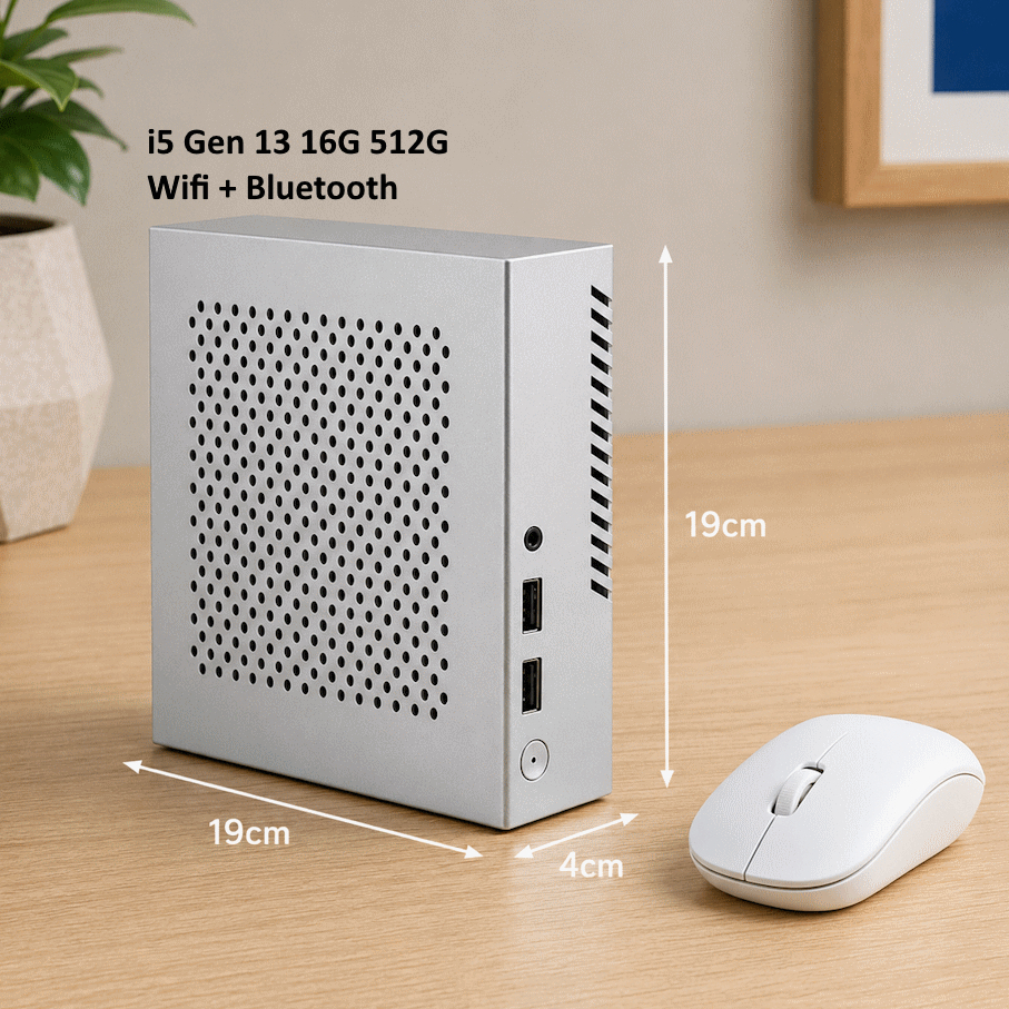 Máy Tính Mini PC | CPU i5/i7 Gen 13 | RAM 16GB DDR4 | SSD 512GB |Vỏ Nhôm | Mini Desktop PC BH 2 năm