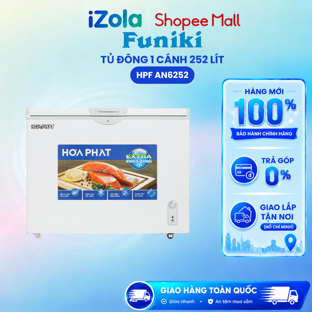 HPF AN6252 - Tủ đông Hòa Phát 252 lít HPF AN6252 - Hàng chính hãng
