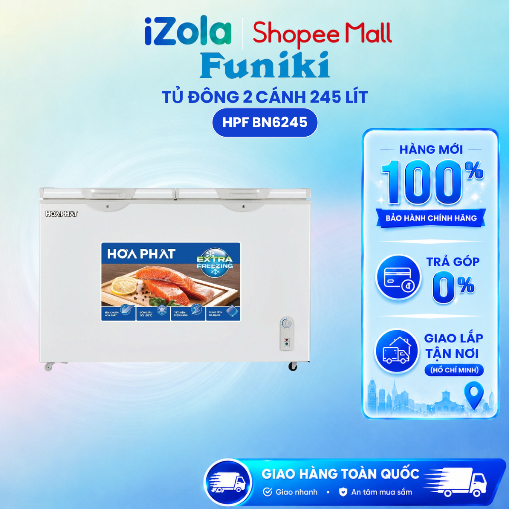 HPF BN6245 - Tủ đông mát Hòa Phát 2 ngăn 2 cánh 245 lít HPF BN6245 - Hàng chính hãng