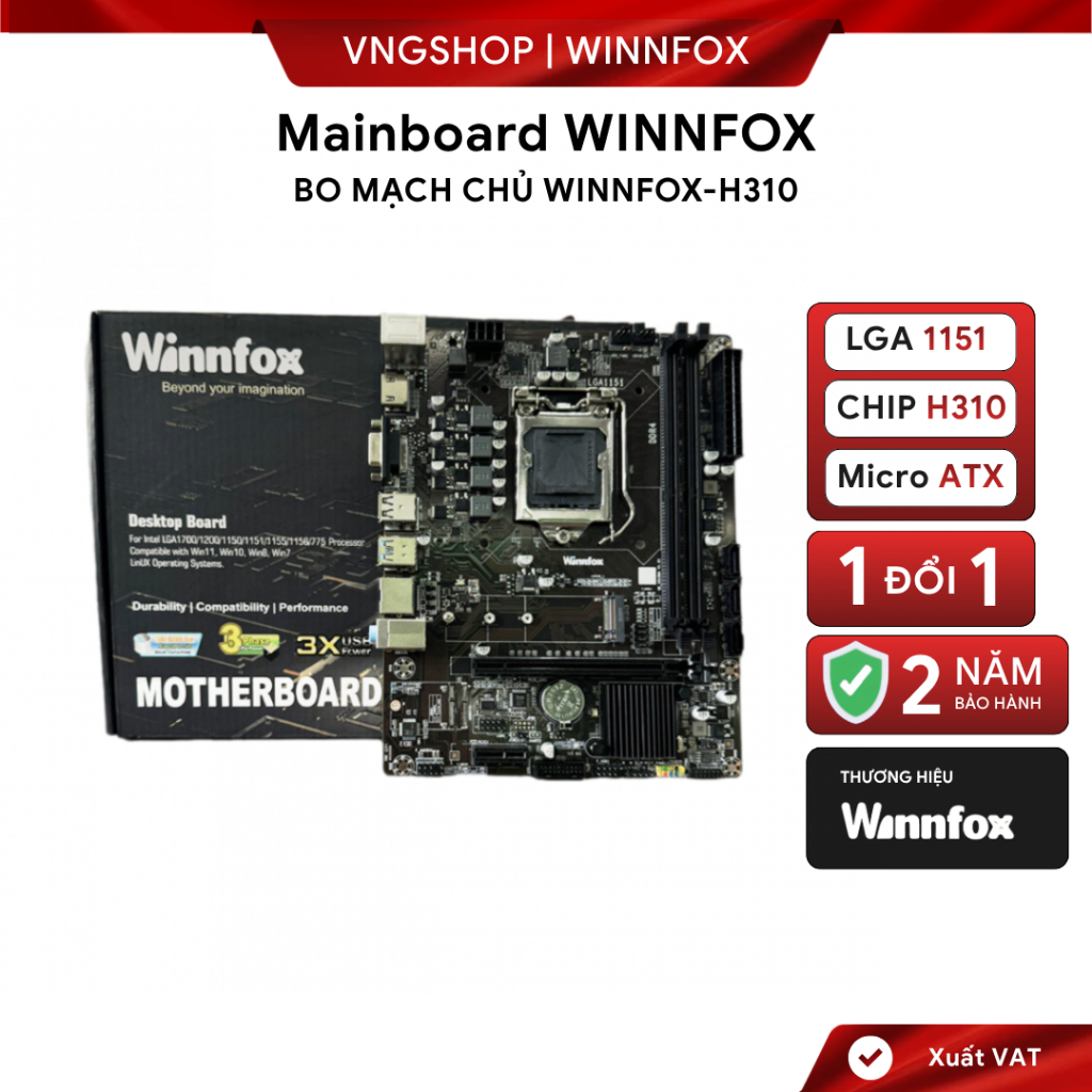 Motherboard WINNFOX H310 - Bo mạch chủ H310 - Bảo hành 2 Năm