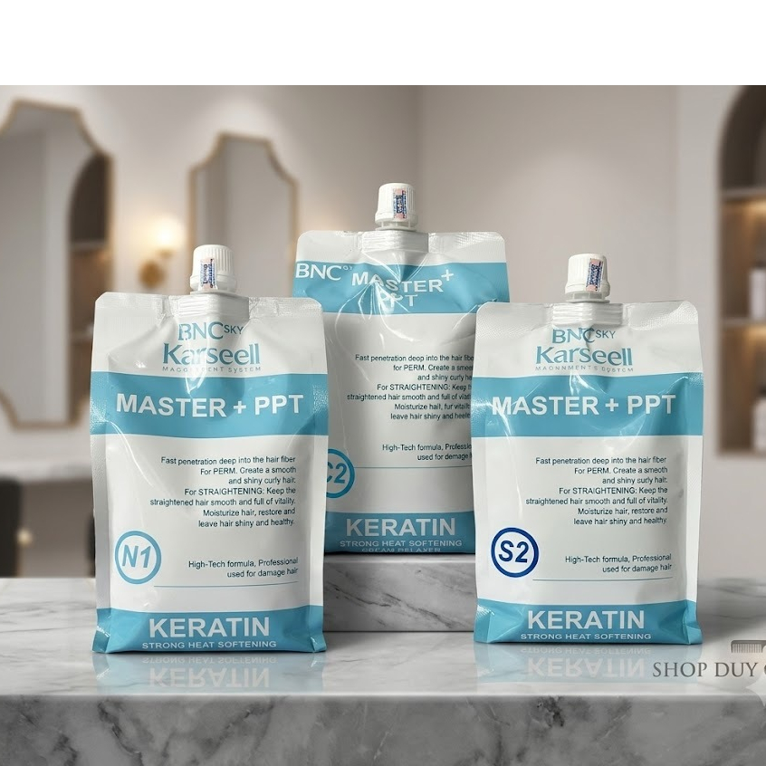 KEM UỐN DUỖI ĐA SẢN PHẨM KERATIN BNC SKY KARSEELL MASTER + PPT 1000ML (N1 - C2 - S2)