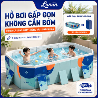 Hồ Bơi Gấp 3M Cho Cả Gia Đình, Không Cần Bơm, Khung Chắc Chắn, Dễ Gấp Gọn,nhẹ Nhàng cất trữ
