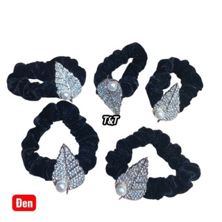 Combo 5 Dây cột tóc nhung đính hạt (dây vòng nhỏ)
