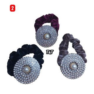Combo 5 Dây cột tóc nhung đính hạt (dây vòng nhỏ)