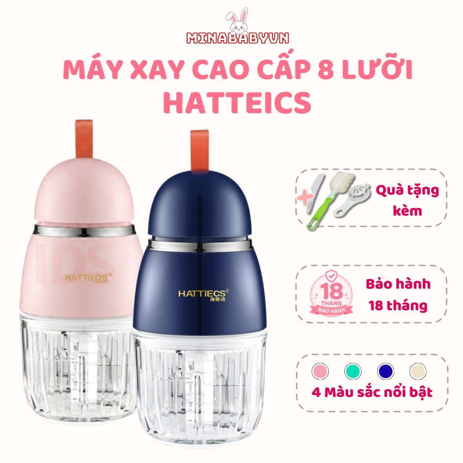 Máy xay ăn dặm Hattiecs 8 lưỡi dung tích 0,3L, Máy xay Hattiecs xay đồ ăn dặm cho bé
