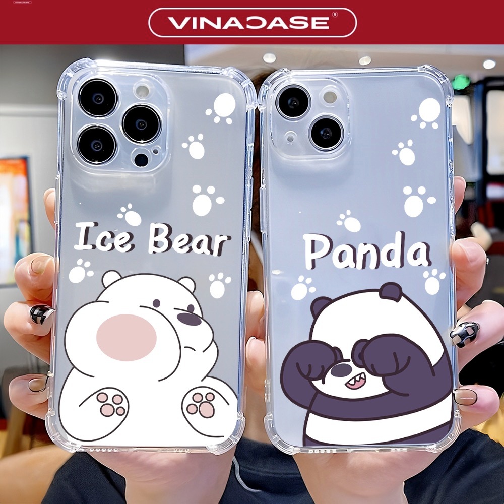 Ốp Lưng IPhone 17 Pro Max/16 Pro Max/15 Pro Max/14 Pro Max/13 Dẻo Trong Panda Tím