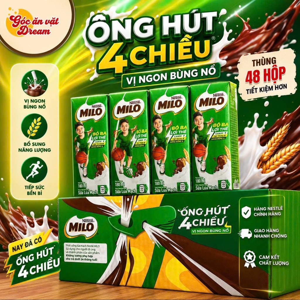 [Top Value] Sữa lúa mạch Milo 48 hộp (FDI)