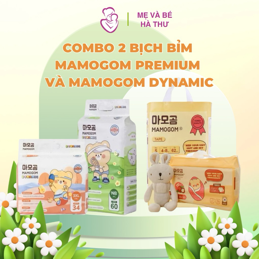 Combo 2 bịch bỉm Mamogom Premium và Mamogom Dynamic đủ size S/M/L/XL/XXL
