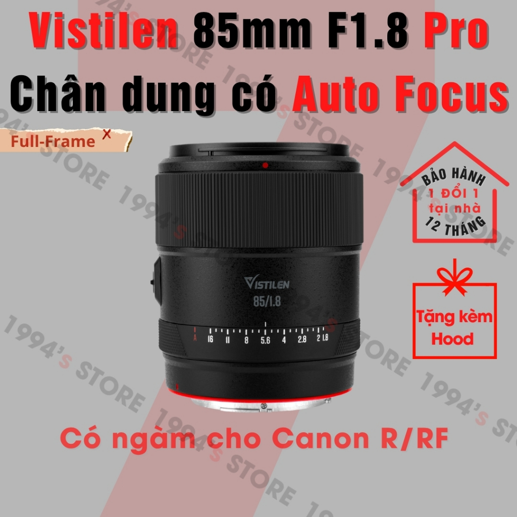 Ống kính Vistilen 85mm F1.8 Pro AF Full-Frame - Lens chuyên chân dung có lấy nét tự động dành cho Ca