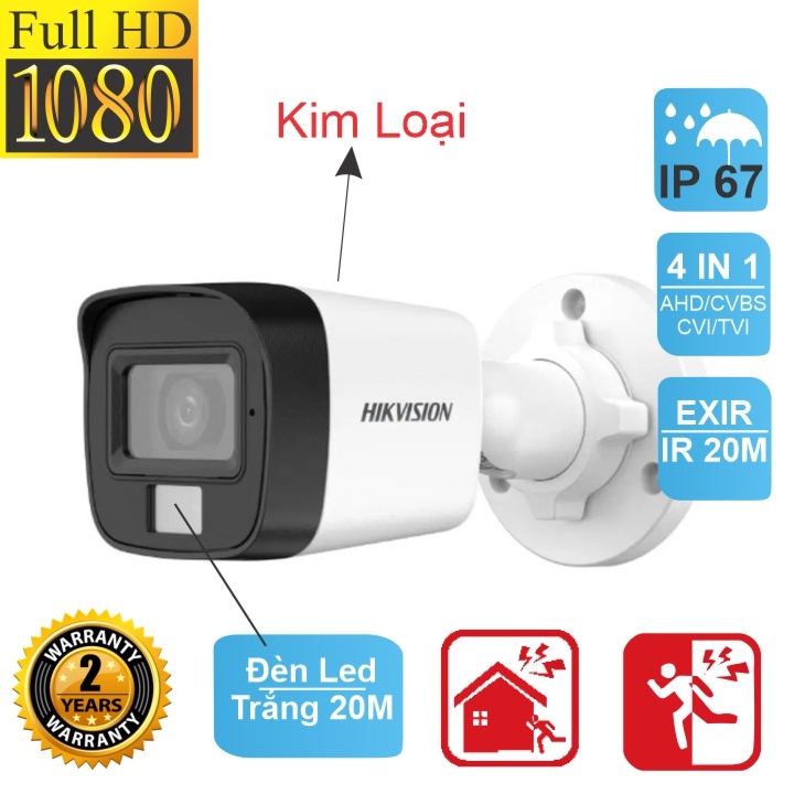 Camera HDTVI Thân Trụ HIKVISION DS-2CE16D0T-EXLF, DS-2CE16D0T-EXIPF 2MP, chính hãng, bảo hành 24th