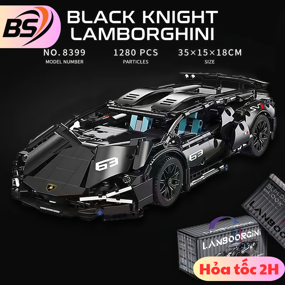 [Chỉ 99k] Size 36cm Mô hình lắp ráp siêu xe oto Lambo Black Tỉ Lệ 1:14 dài 36cm bảo hành 1:1 BStore