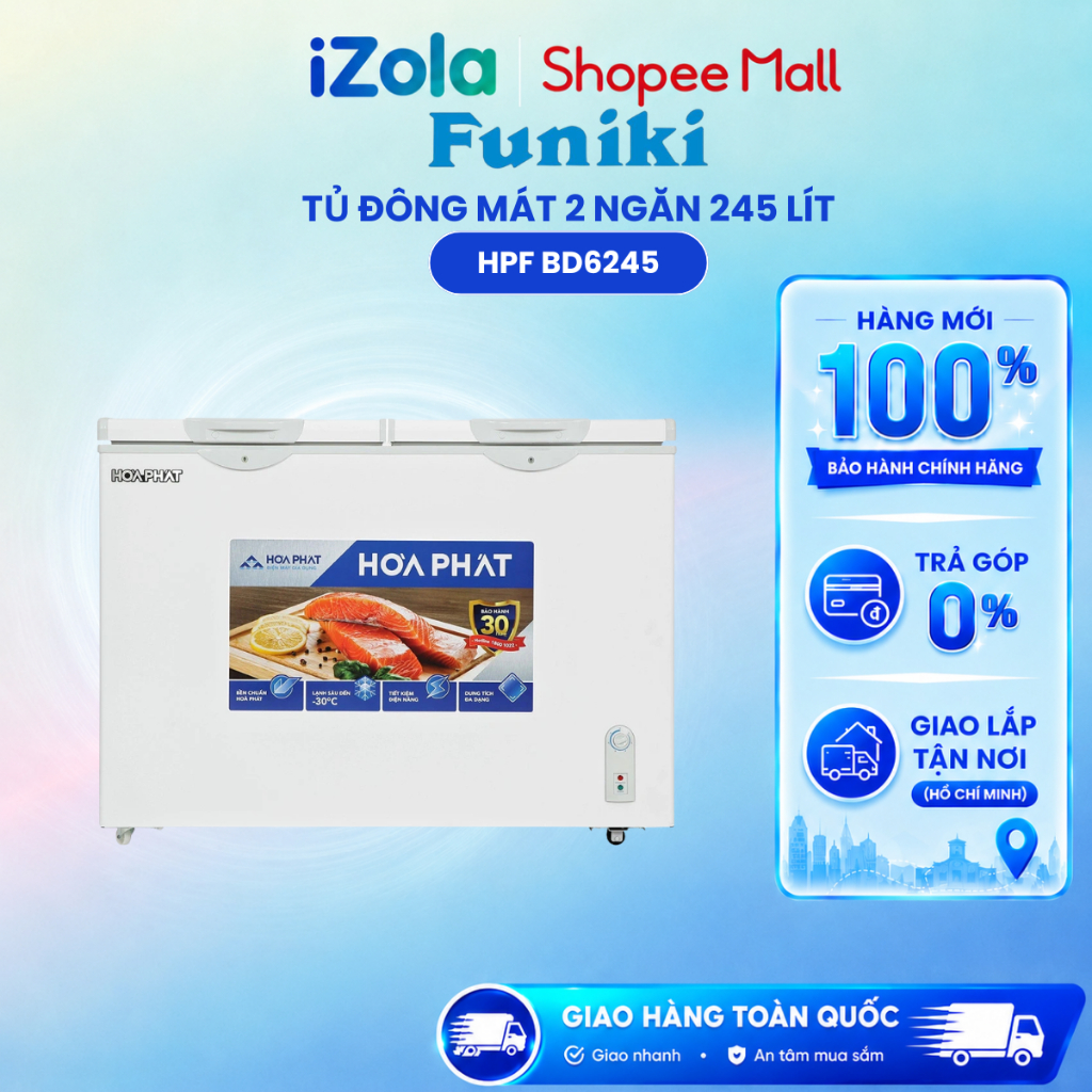 Tủ đông Hòa Phát 245 lít HPF BD6245 - Hàng chính hãng