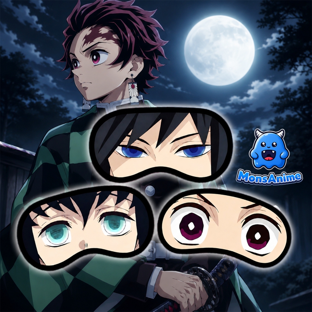 Bịt Mắt Ngủ Kimetsu No Yaiba Tanjiro Giyuu Muichiro Anime Thanh Gươm Diệt Quỷ Phụ Kiện Cosplay