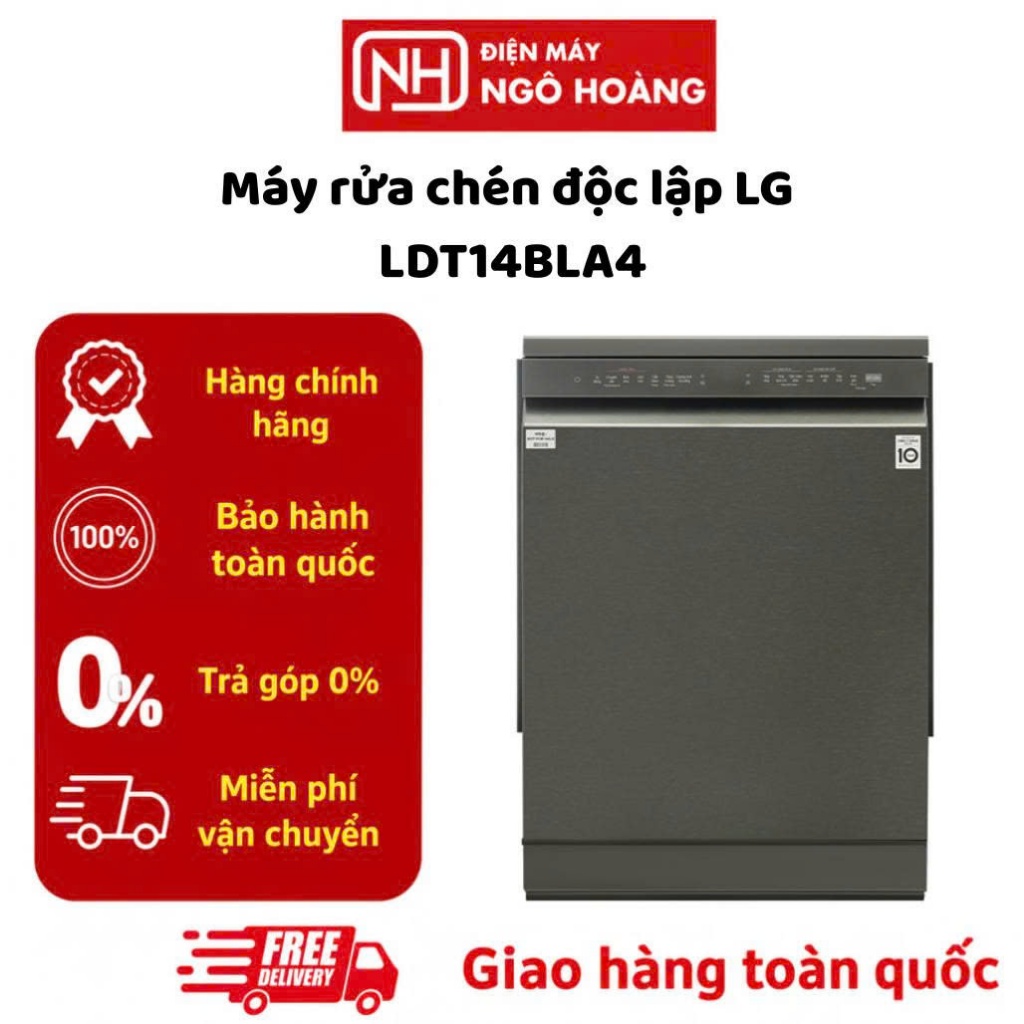 LDT14BLA4 - Máy Rửa Chén Độc Lập LG LDT14BLA4 14 Bộ Inverter Sấy Khô Chính Hãng