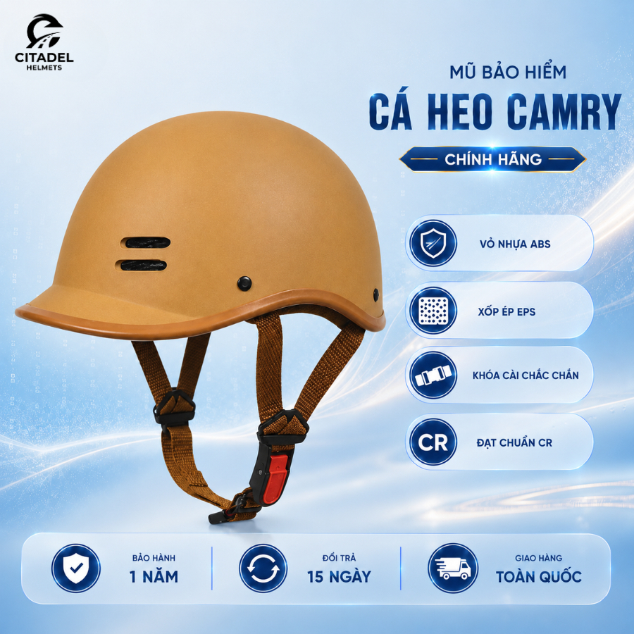 Mũ Bảo Hiểm Kiểu Dáng Cá Heo Nhiều Màu, Phong Cách, Cute, Năng Động (Bảo Hành 12 tháng) - Camry Helm