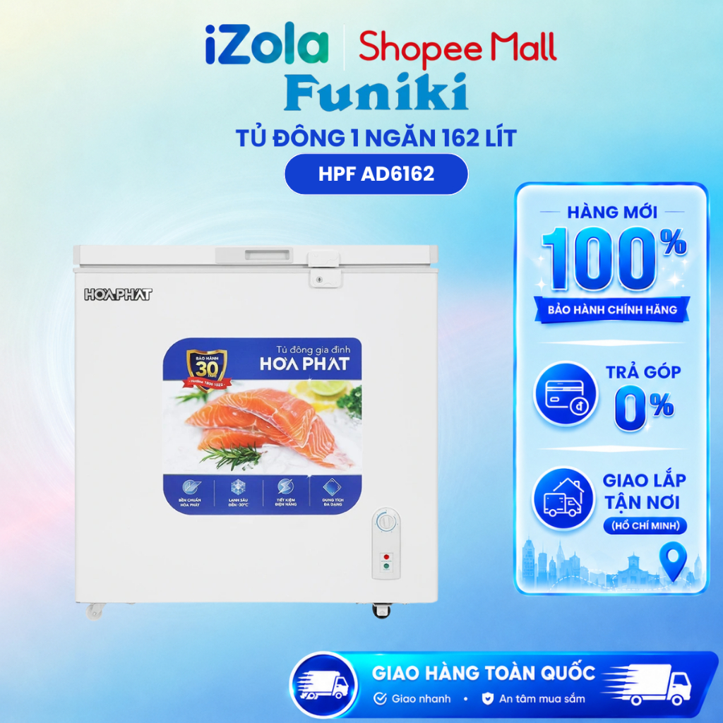 Tủ đông Hòa Phát 162L HPF AD6162 - Hàng chính hãng
