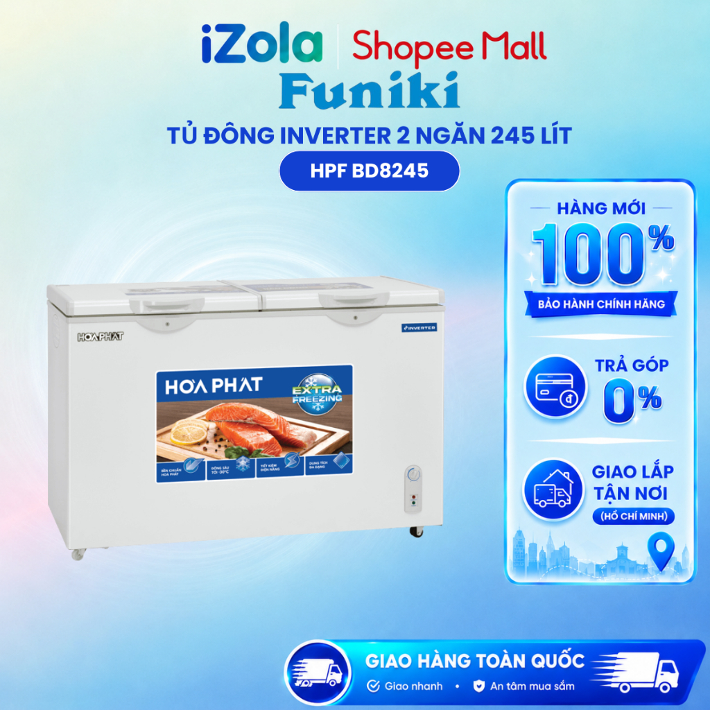 Tủ đông Hòa Phát Inverter 245L HPF BD8245 - Hàng chính hãng