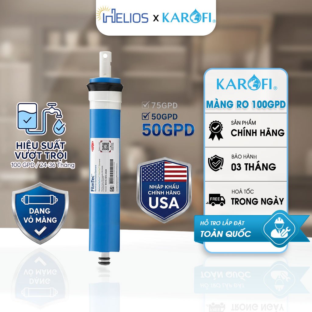 Màng RO Karofi - Lõi lọc số 4 - Màng RO 50GPD Karofi- Hàng Chính Hãng Bảo Hành 3 Tháng