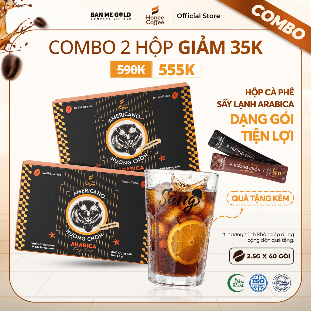 [COMBO TIỆN LỢI] 2 Hộp Cà Phê Sấy Lạnh ARABICA (2.5g x 40 gói) Cafe Sấy Lạnh Nhẹ Nhàng Tiện Mang Đi 