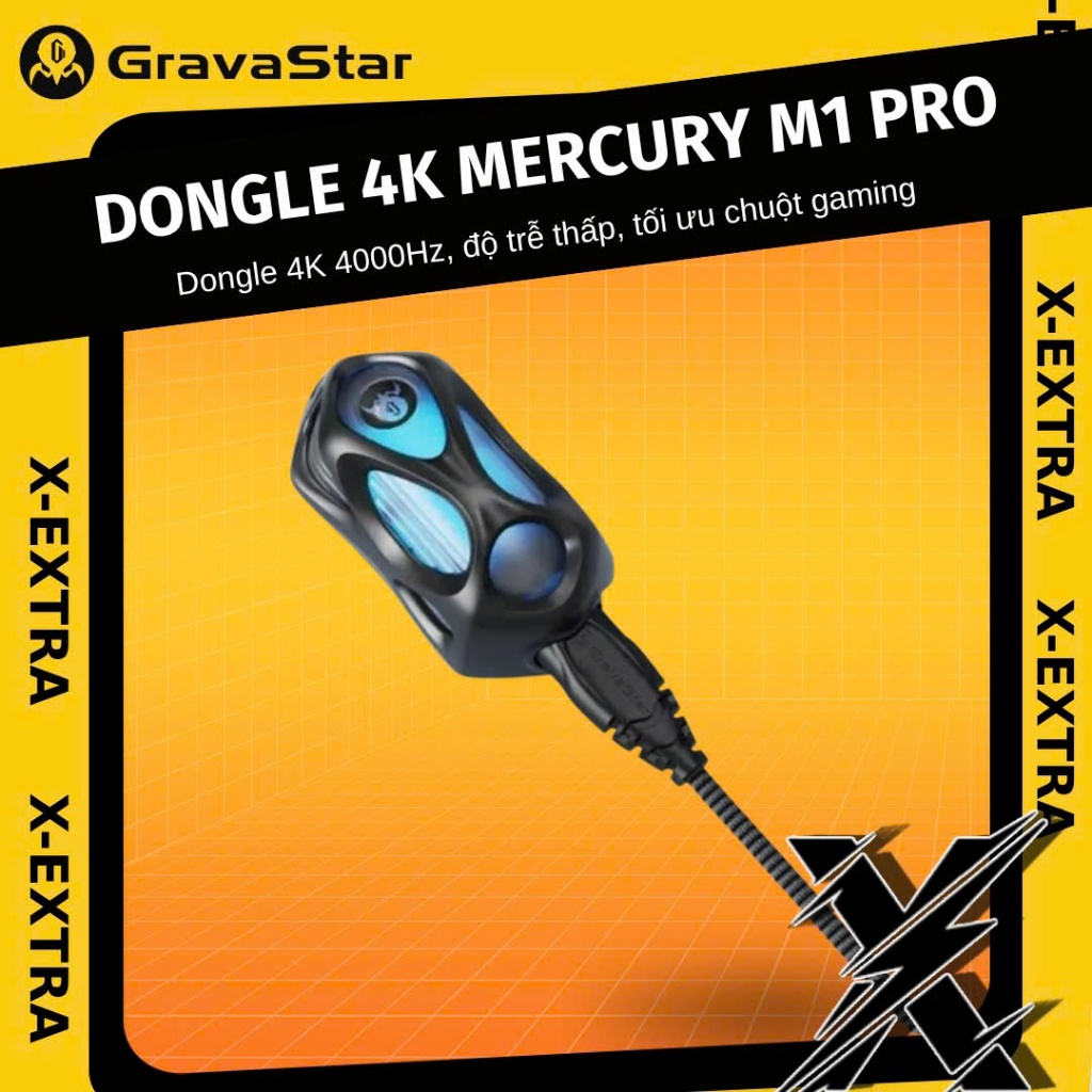 Dongle 4K GravaStar Mercury M1 Pro – Bộ Thu Phát Không Dây 4000Hz Cho Chuột Gaming