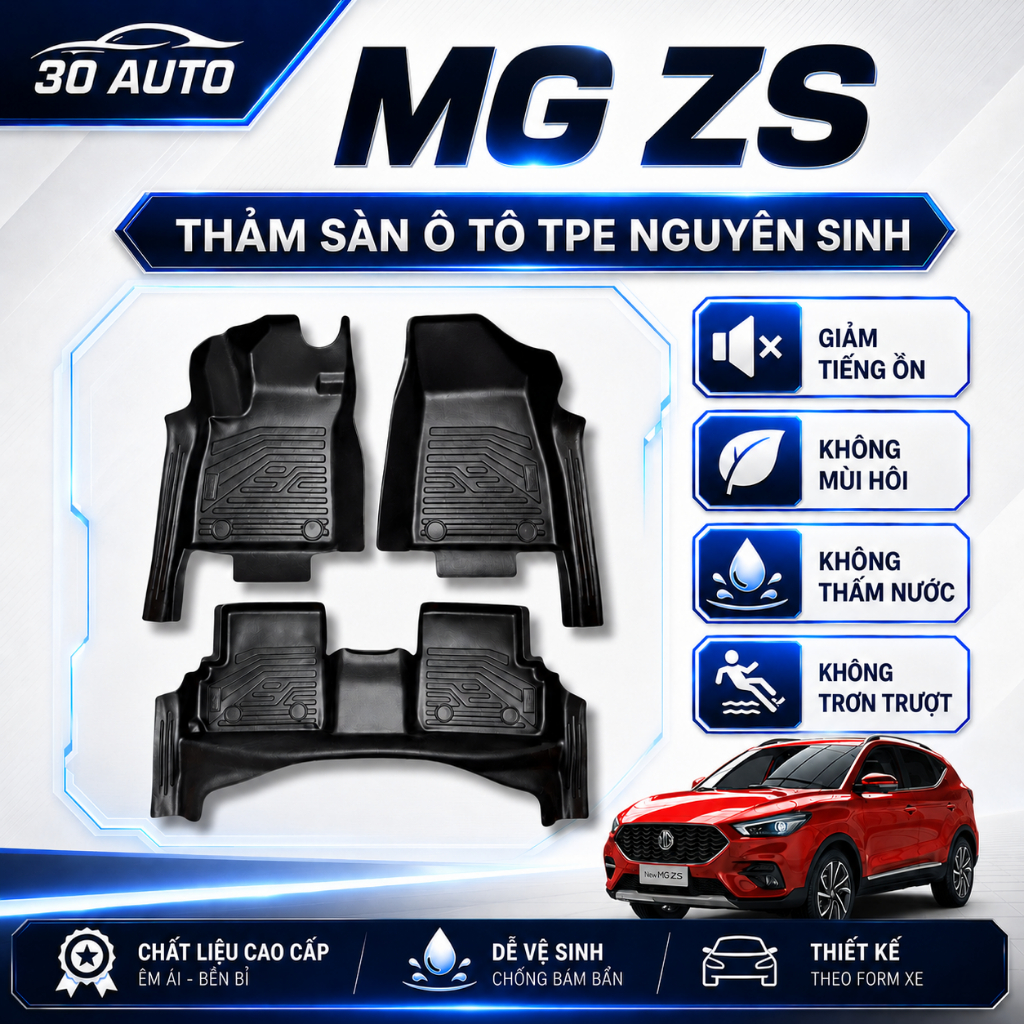 Thảm lót sàn TPE MG ZS Tràn viền, không mùi, chuẩn form 30 Auto