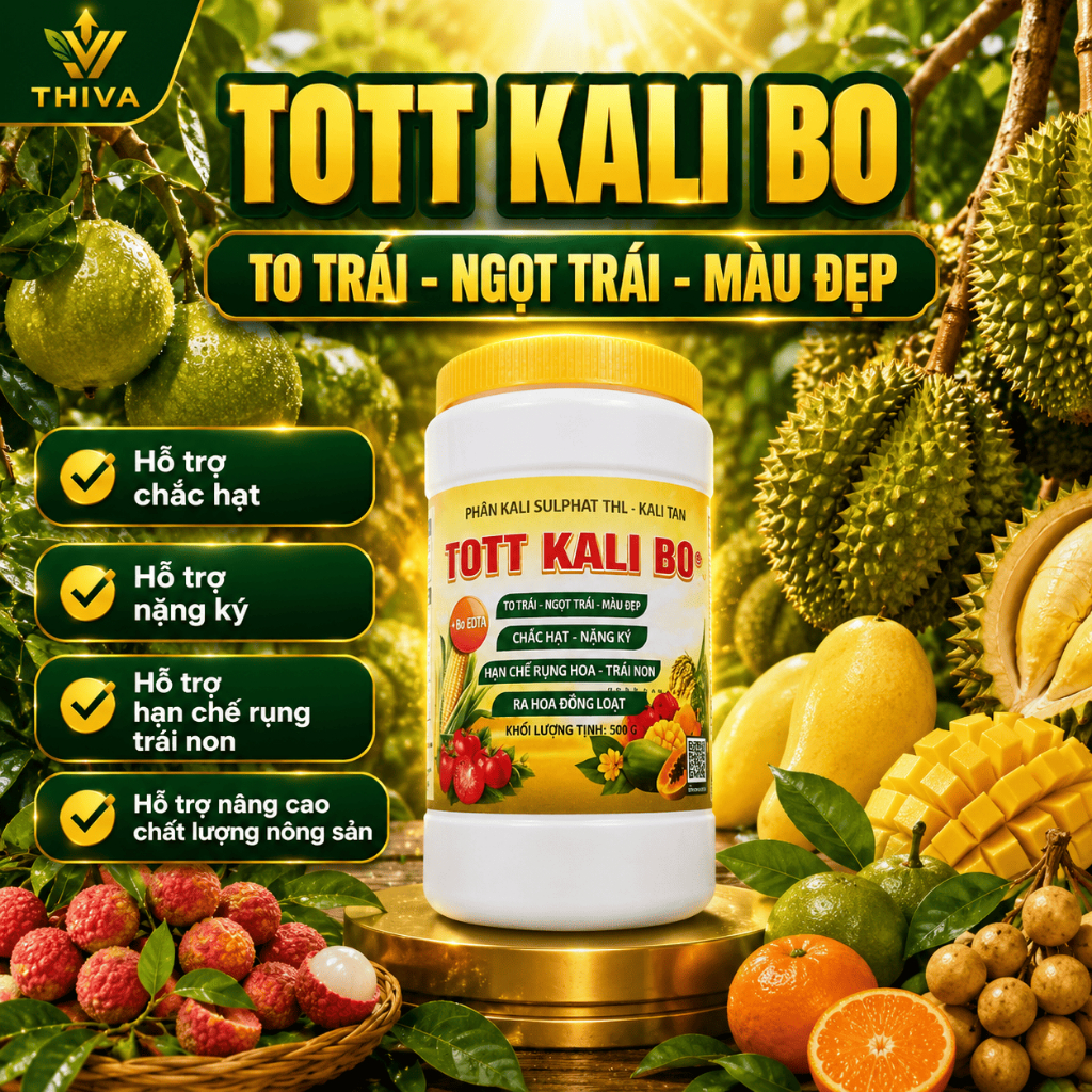 TOTT KALI BO Kali Sulphat Bo Hỗ Trợ To Trái, Ngọt Trái, Chắc Hạt, Hạn Chế Rụng Hoa Trái Non