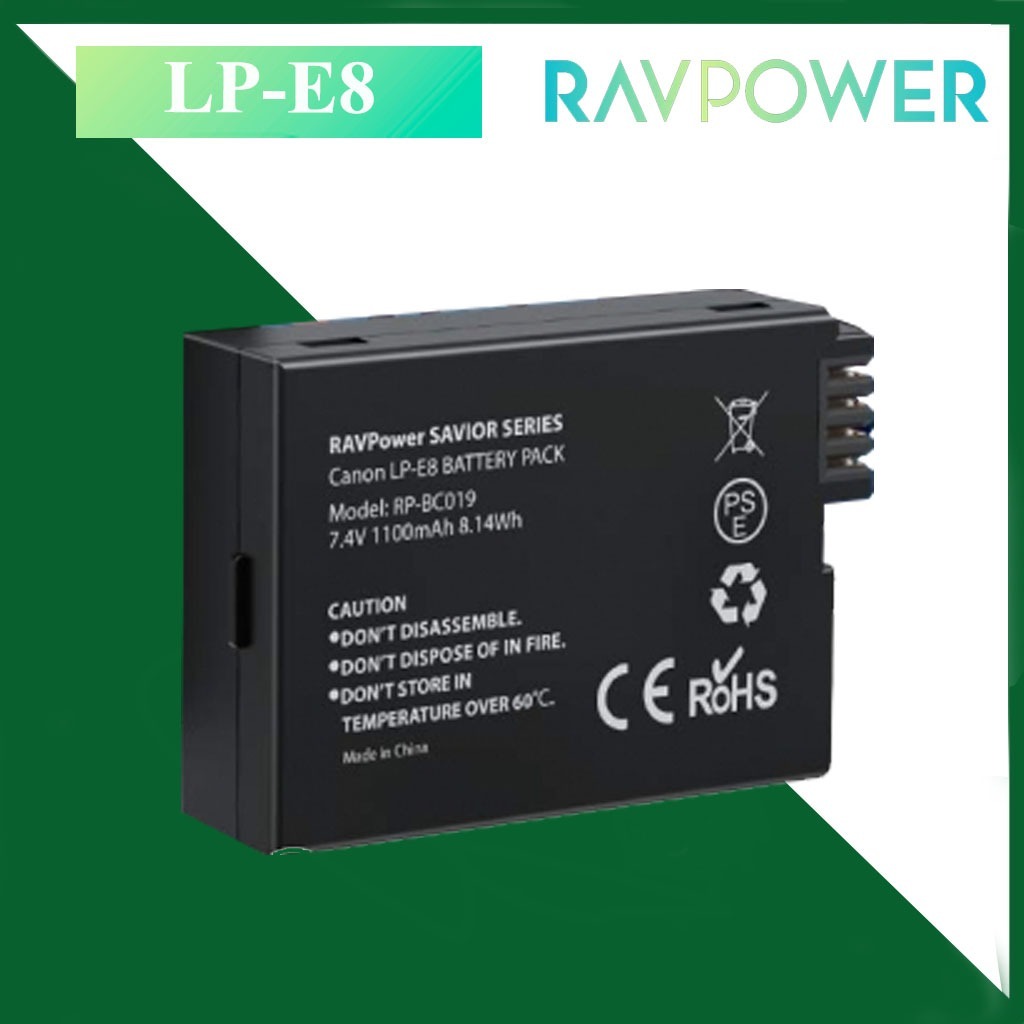 Pin máy ảnh Ravpower cho Canon LP-E8