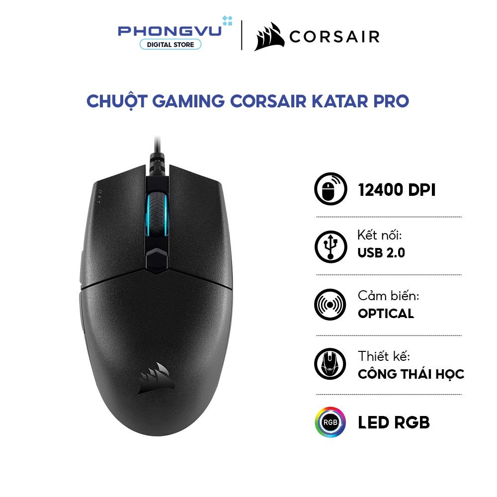 Chuột Corsair Katar Pro CH-930C011-AP - Bảo hành 24 tháng